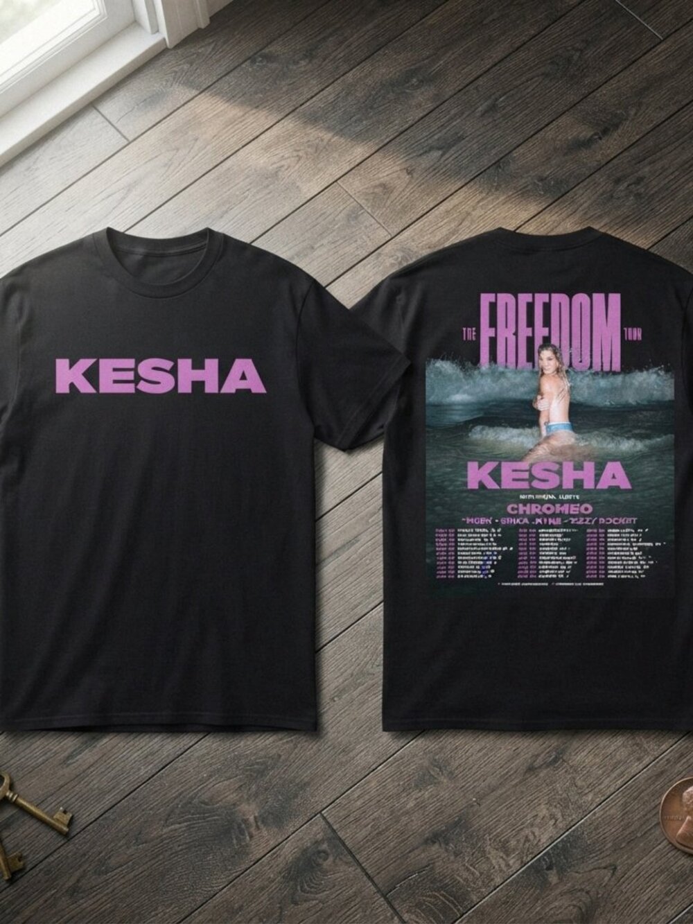 Kesha The Freedom Tour Concert Vintage Black T-Shirt